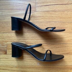 Aeyde Black Leather Strappy Sandals